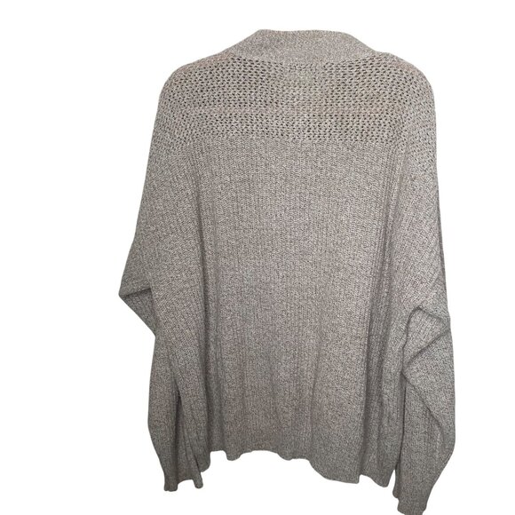 Vintage Eddie Bauer Cotton Knit Sweater Mens L Oatmeal 1/4 Button USA Preppy Fal - Picture 3 of 7